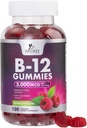 B12 Vitaminen Energie Gummies 3000 mcg - Extra sterkte B 12 Gummy voor stofwisseling en immuunsysteem ondersteuning - Kauwbare Dieet B12 Supplementen voor volwassenen en kinderen Cafeïnevrij Gummy Vitamine - 120 Gummies