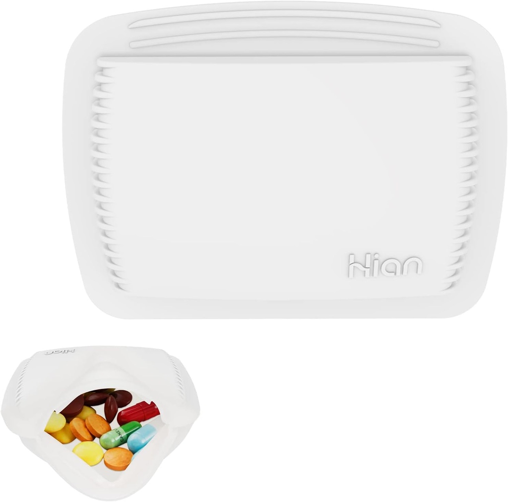 1 Pieces Organisateur Pill Reutilisable Pocket Pill Case Portable Open Pill Pouch Silicone Small Pill Box Pill Container Pill Holder Pill Bags Organisation des médicaments, des vitamines et des comprimés pour les voyages (Blanc)
