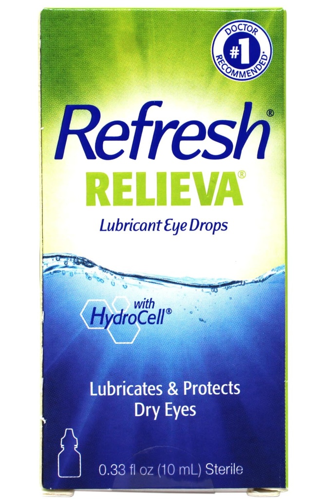 Refresh Relieva Lubricant Eye Drops, Smeermiddelen & beschermt droge ogen, 0,33 FL OZ