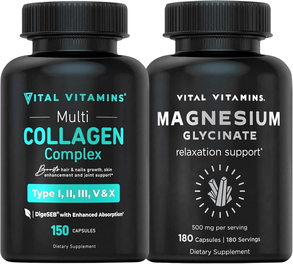 Vitale vitamines Multi Collageen Capsules + Magnesium Glycinate Capsules