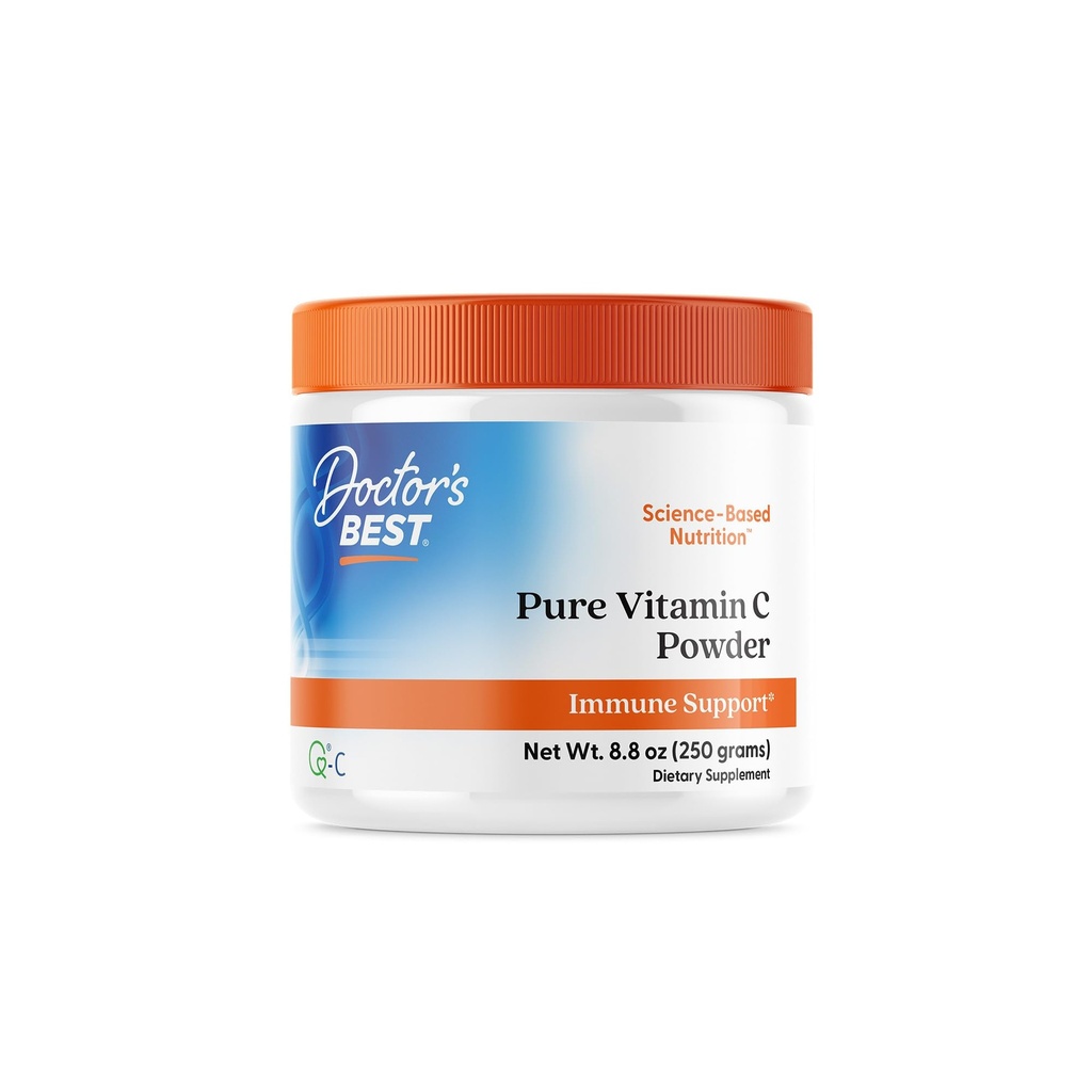 Doctor's Best Vitamin C Powder with Q-C, Healthy Immune System, Brain, Eyes, Heart and Circulation, Joints, Sourced from Scotland, 250G, 8.8 Ounce