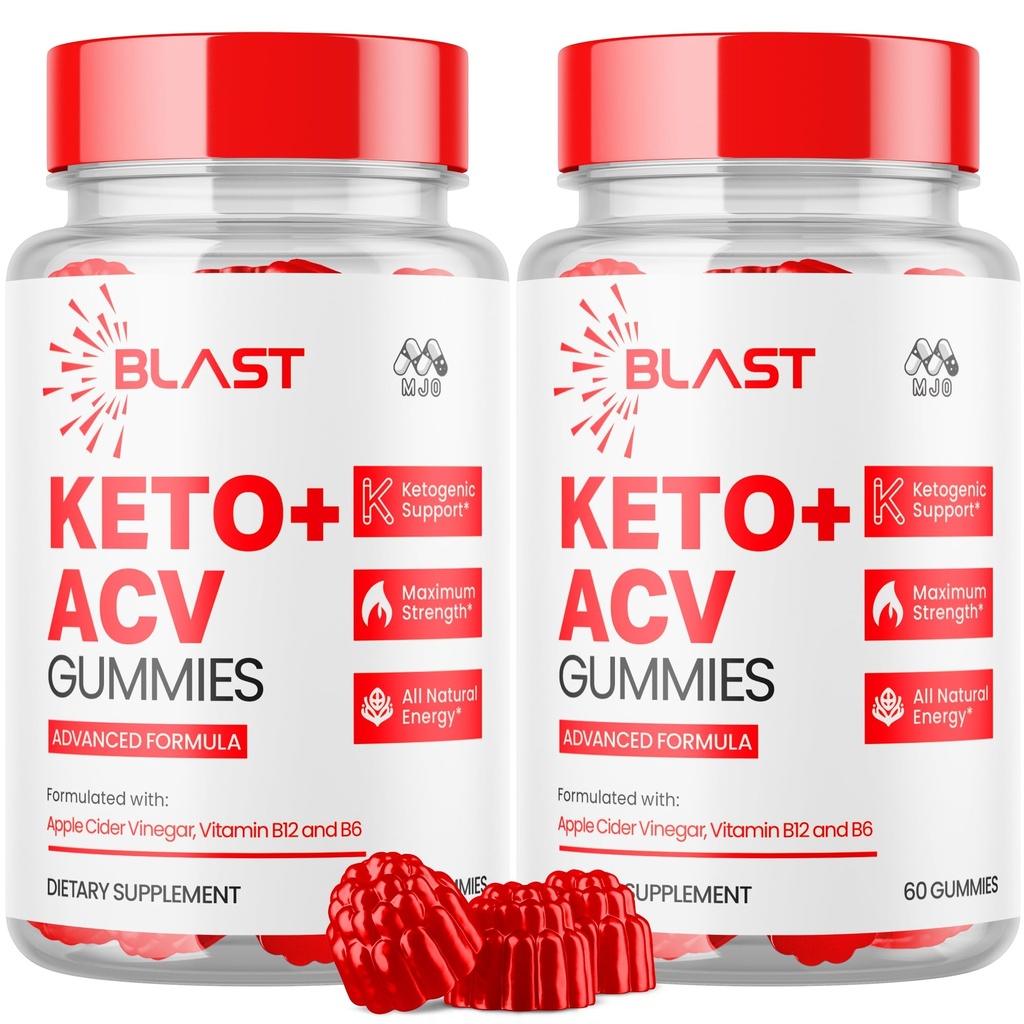 (2 Pack) Blast Keto ACV Gummies, Blast ACV Keto Gummys Advanced 1000MG Chewable Vitamin Supplement - All Natural ACV Formula for Energy and Fitness Max Strength Formula with Vitamin B12 (120 Gummies)