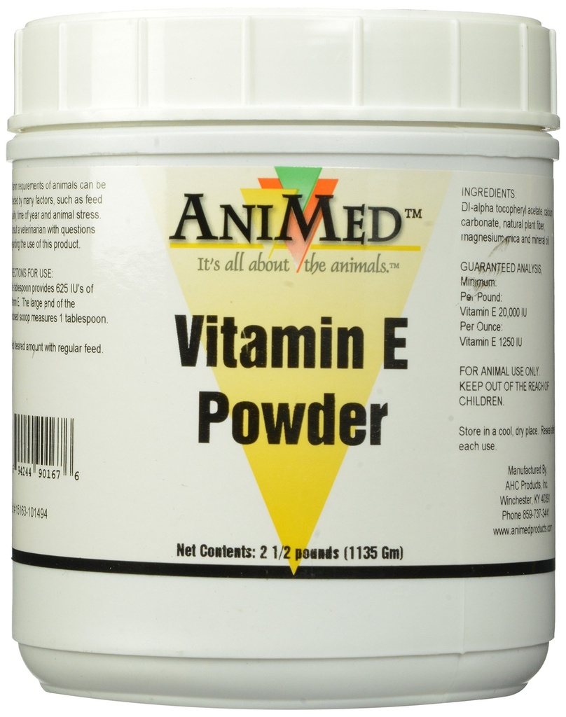 AniMed vitamine E poedersupplement voor paarden, 2,5-pond