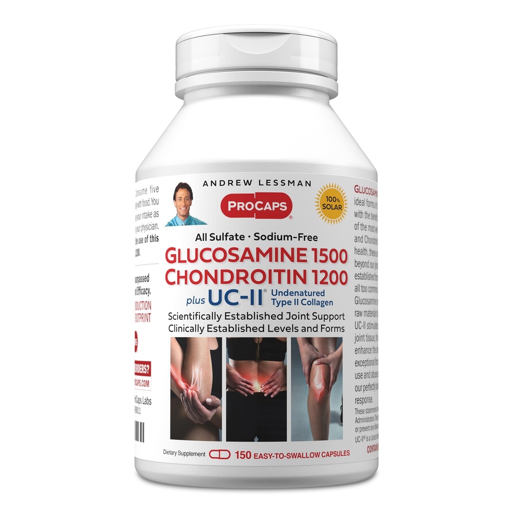 Andrew Lessman Glucosamine Chondroitin + UC-II  Klein Makkelijk te slikken capsules