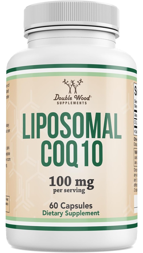 Liposomale CoQ10-supplement voor antioxidant en energiesteun (100 mg per portie, 60 dagen levering), derde partij getest, veganistisch veilig, niet-GMO door dubbel hout
