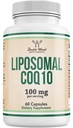 Liposomale CoQ10-supplement voor antioxidant en energiesteun (100 mg per portie, 60 dagen levering), derde partij getest, veganistisch veilig, niet-GMO door dubbel hout