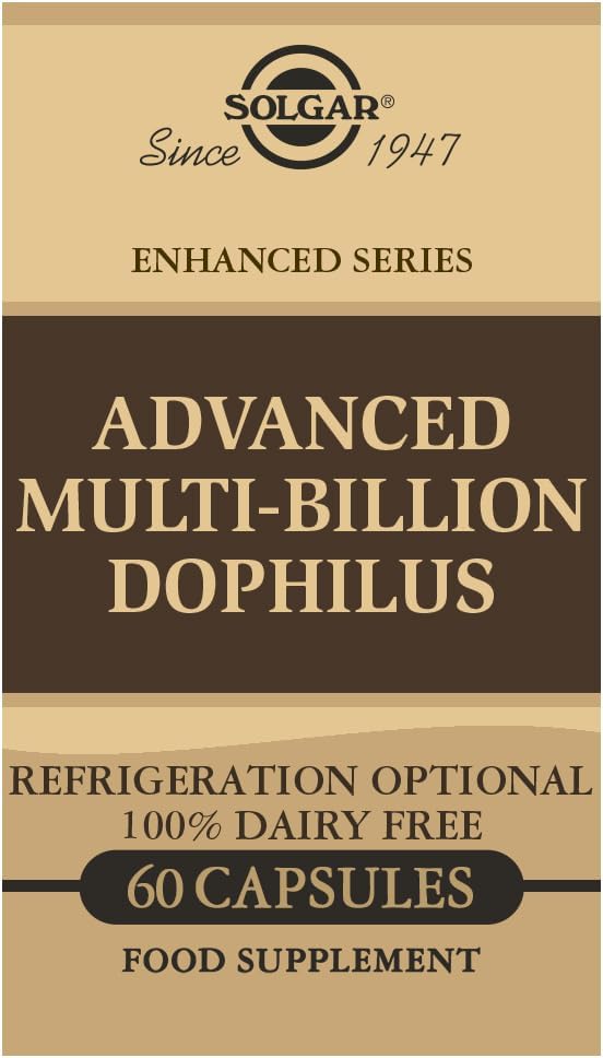 Solgar Advanced Multi-Billion Dophilus, 60 Plantaardige Capsules - Ondersteunt gezonde Intestinale Flora - 5 miljard micro-organismen per portie - Gluten, Zuivel, Lactose & Melk No - Vegetarisch - 60 porties