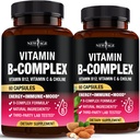 Complexe Vitamine B pour les hommes et les femmes - Fabriqué aux États-Unis - B-Complexe: B1, B2, B3, B5, B6, B7, B8, B9, B12 avec vitamine C, Choline, Inositol - Supplément énergie, cerveau et cœur - 120 capsules végétaliennes