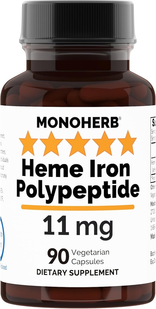 Heme Iron Polypeptide 11 mg - 90 Vegetarische Capsules - Iron Supplement Complex