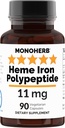 Heme Iron Polypeptide 11 mg - 90 Capsules végétariennes - Complexe de supplément de fer