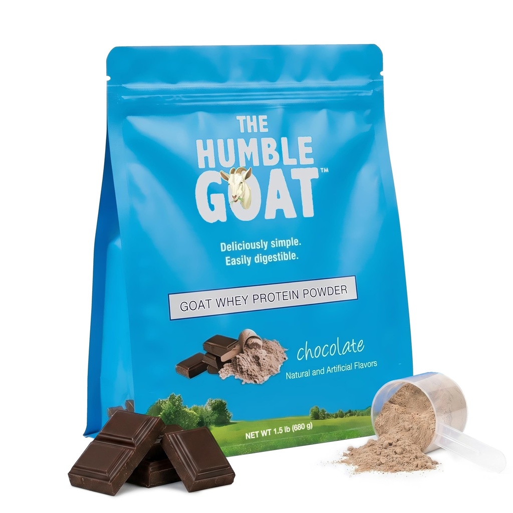 Grass Fed Whey Protein Powder Chocolate 1.5 lb – Made from Goat Milk, Easy to Digest, Clean Taste, Non-GMO, Gluten-Free & Versatile Chocolate Whey Protein Powder, Made in USA