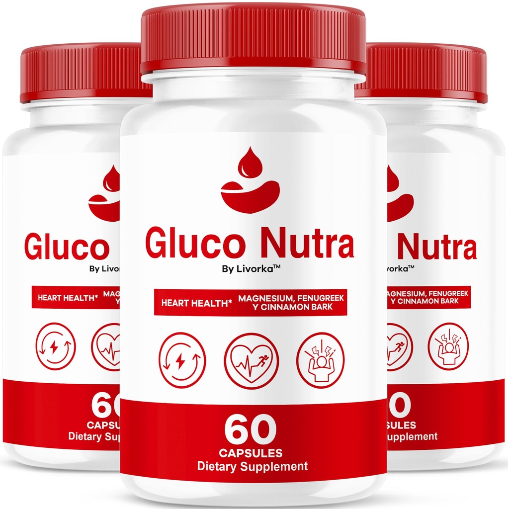 (3 Pack) Gluco Nutra Pills - Gluco Nutra Premium Balanced Formula, GlucoNutra Support Advanced Formula Capsules, Gluconutra All Natural Ingredients Health & Wellness Reviews, 180 Capsules For 3 Months