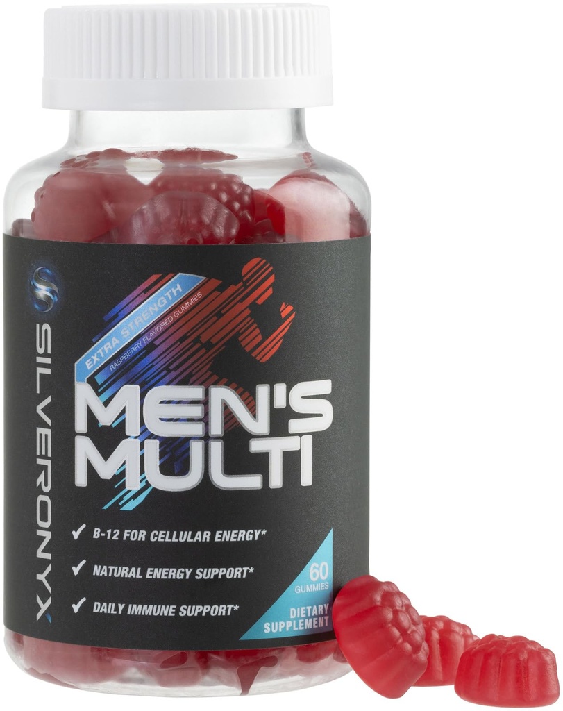 Multivitamine voor mannen - volledige dagelijkse mannen Multivitamine Gummies met vitamine D, B Vitaminen, Zink & Meer - Energie, Geheugen, Focus & Immune Health Ondersteuning - 13 essentiële vitaminen & mineralen - 60 capsules