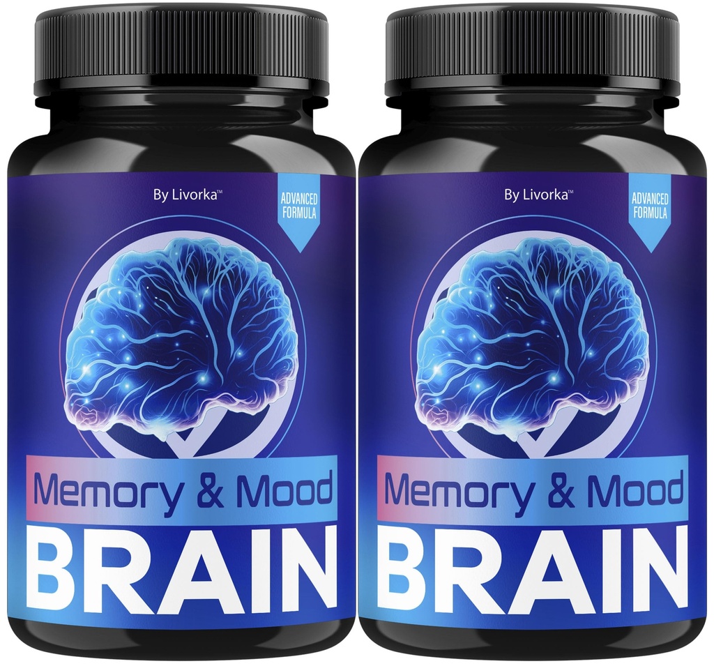 (2 Pack) Mémoire Mood et Capsules Cerveau - Support quotidien officiel Supplément Santé Cerveau Pills Advanced Formula, Memory & Mood Cerveau & Mémoire Focus Reviews, 120 Capsules pendant 2 mois