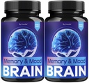 (2 Pack) Mémoire Mood et Capsules Cerveau - Support quotidien officiel Supplément Santé Cerveau Pills Advanced Formula, Memory & Mood Cerveau & Mémoire Focus Reviews, 120 Capsules pendant 2 mois
