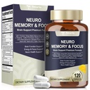 25 in 1 Brain Supplements for Memory and Focus & Neuro Health - Daily Brain Nootropic Cognitive Supplement with L-Tyrosine, Bacopa Monnieri, Ginkgo Biloba, Alpha GPC - Non-GMO, Gluten Free