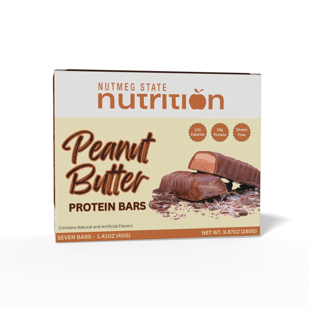 FITWISE - High Protein Layer Bars, 15g Protein, Low Calorie, Low Fat, Low Cholesterol, Aspartame Free, Vegetarian Breakfast Snack Bar, 7 Servings Per Box (Peanut Butter)