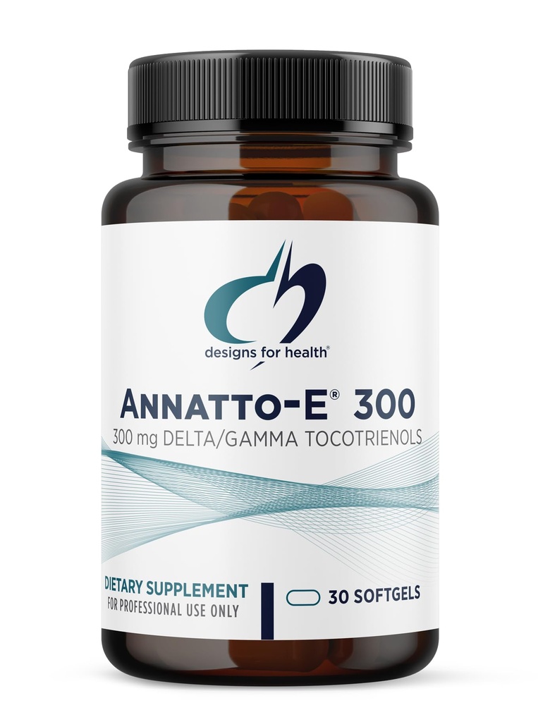 Designs for Health Annatto-E 300 mg Tocotrienolen - DeltaGold Vitamine E Complex Supplement with Delta + Gamma Tocotrienolen - Cardiovasculair, Gezond Veroudering + Antioxidant Ondersteuning - Non-GMO (30 Softgels)