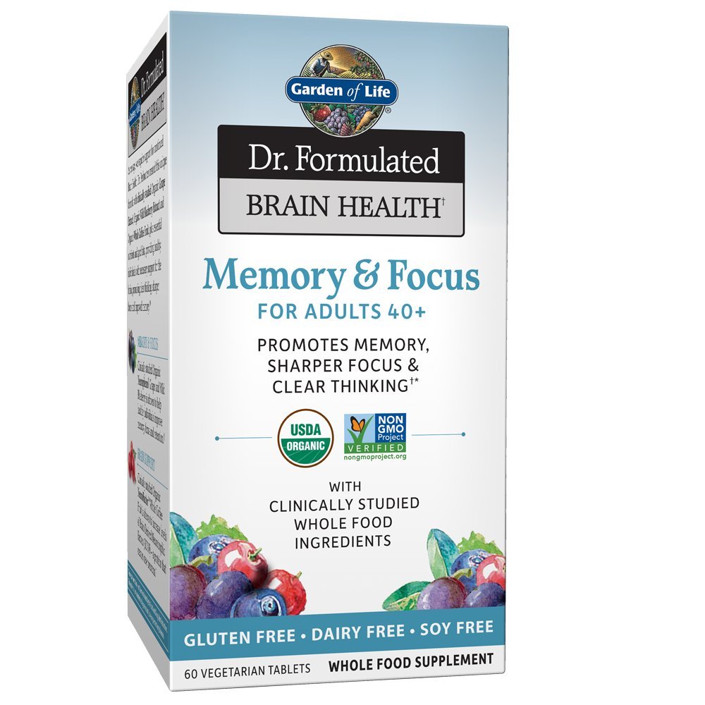 Garden of Life Dr. Formulated Organic Brain Health Memory & Focus voor volwassenen 40+ 60 tabletten