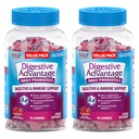Digestive Advantage Daily Probiotic Gummies for Digestive & Gut Health for Men and Women, Superfruit Flavor, Red, 180 Count, Pack of 2