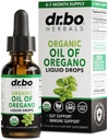 Oregano Olie Biologische Liquid Drops - 6 maanden Levering Biologische Olie van Oregano Drops Liquid Tinctuur Extract, Reiniging, Detox, Immune Ondersteuning, Digestieve Gut Health - Pure Vegan Non-GMO Kruiden Tinctuur 1 oz