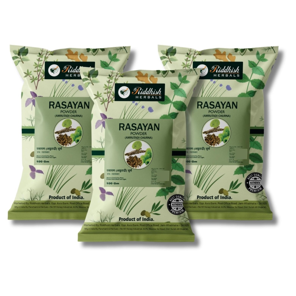 Rasayan Churna (Amrutadi Churna) Powder 100g x3 – Herbal Ayurvedic Blend