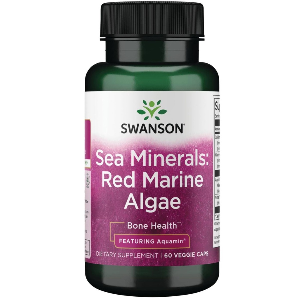 Swanson Aquamin Sea Minerals: Rode Minerale Algen 60 Veg Capsules