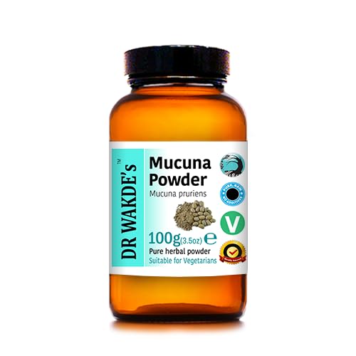 DR WAKDE's Mucuna Powder (Velvet Bean | Kapikacchu) - 100g (3.5oz) | Pure, Raw & Dried Powder | Ayurvedic Herb | Vegan | All Natural