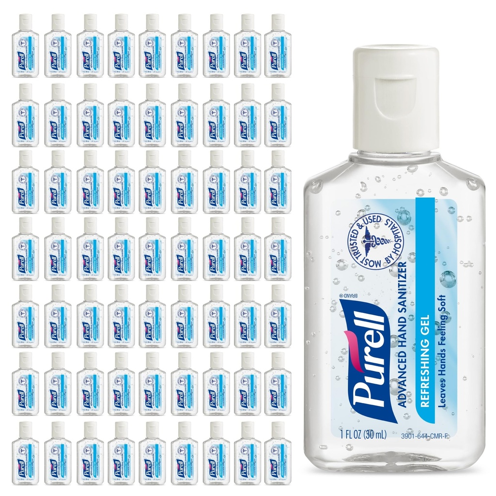 Purell Advanced Hand Sanitizer Verfrissende Gel, Clean Scent, 1 fl oz Reisgrootte flip-Cap Fles (verpakking van 72) - 3901-72-CMR