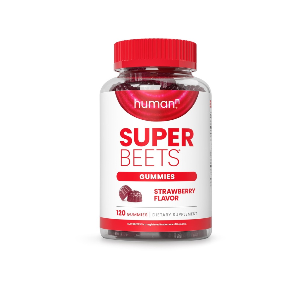 HumanN SuperBeets Aardbei Hart Gummies - Rode bieten en druivenzaad Extract, 120 Tellen