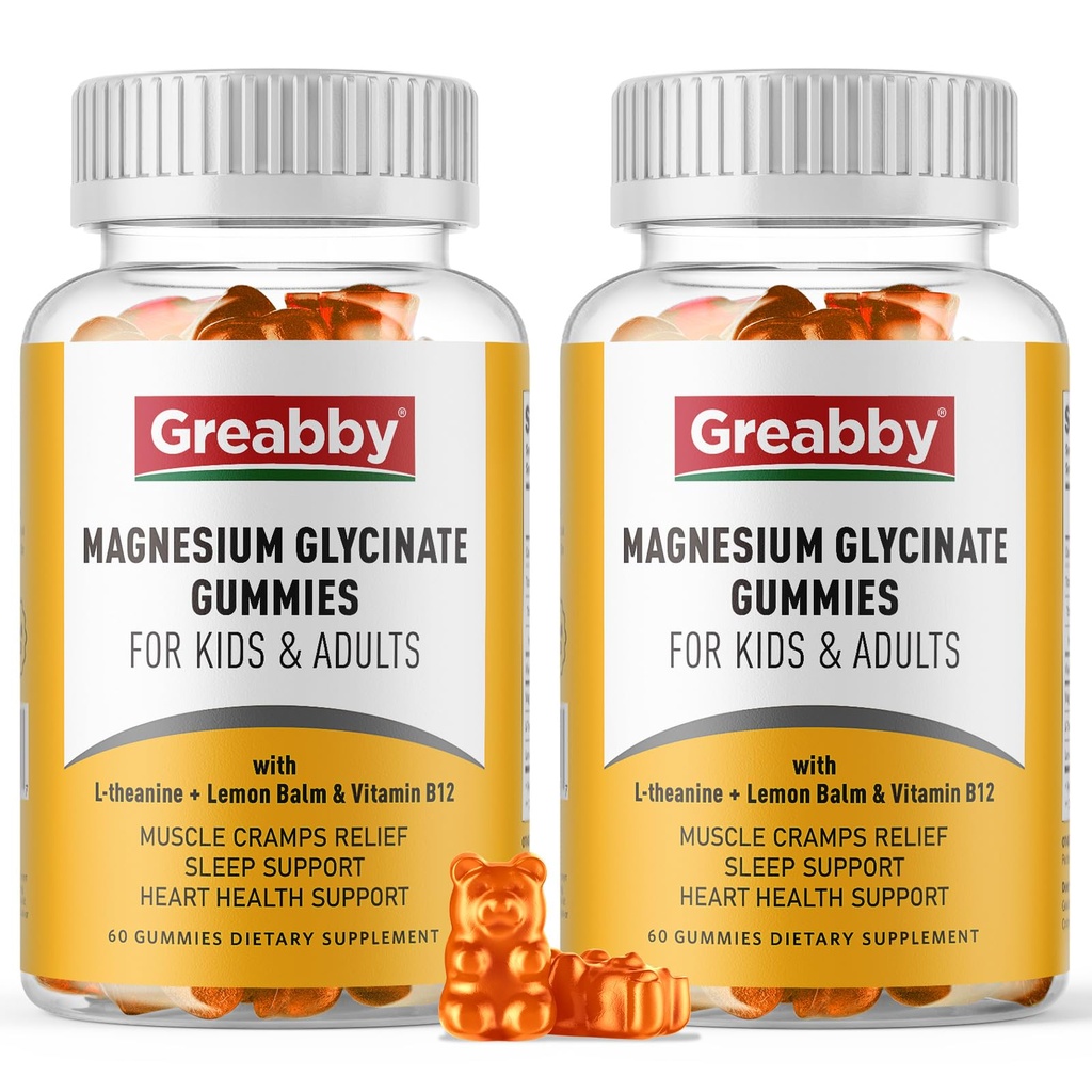 Magnesium Glycinate Gummies voor kinderen en volwassenen - Magnesium Glycinate 300mg Kauwbare supplement - bevordert slaap, spier, ontspanning (120Count)