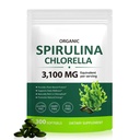 Tiuedu Spirulina Chlorella Softgels 300 Capsules, 17 in 1 Groene Nutrient Blend Spirulina Chlorella Softgels,Rijk aan plantaardige eiwitten, Vitaminen, Chlorofyl, Makkelijk Softgel te nemen