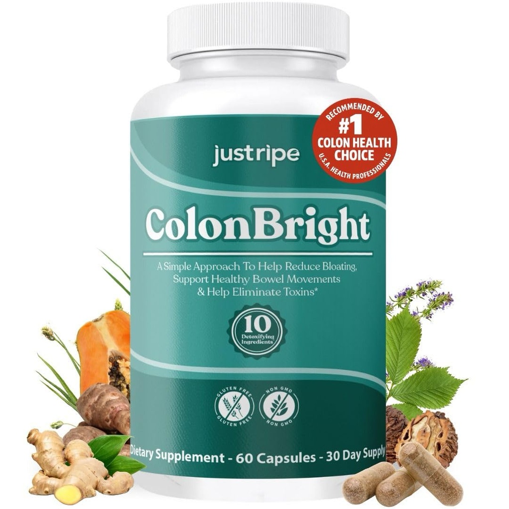 ColonBright Psyllium Husk Powder Colon Cleanser - Colon Reiniging voor Constipatie Relief, Bloating Relief & Gut Health, Veganistisch, Glutenvrij vezelsupplement - gezonde spijsverteringsfunctie 30 porties (1)