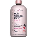 NeoCell Liquid Multi Collagen Peptides | 16 fl oz | with Biotin | Advanced Nourishing Formula | 10 Types of Bio-Peptides | Hair, Skin, & Nails | for Women and Men