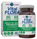 Vital Planet - Vital Flora Volwassenen Meer dan 50 Dagelijkse Probiotica 60 miljard CFU, 60 Diverse Strains, 7 Biologische Prebiotica, Immune Support, Gas, Digestieve Gezondheid Probiotica voor vrouwen en mannen, 30 Capsules