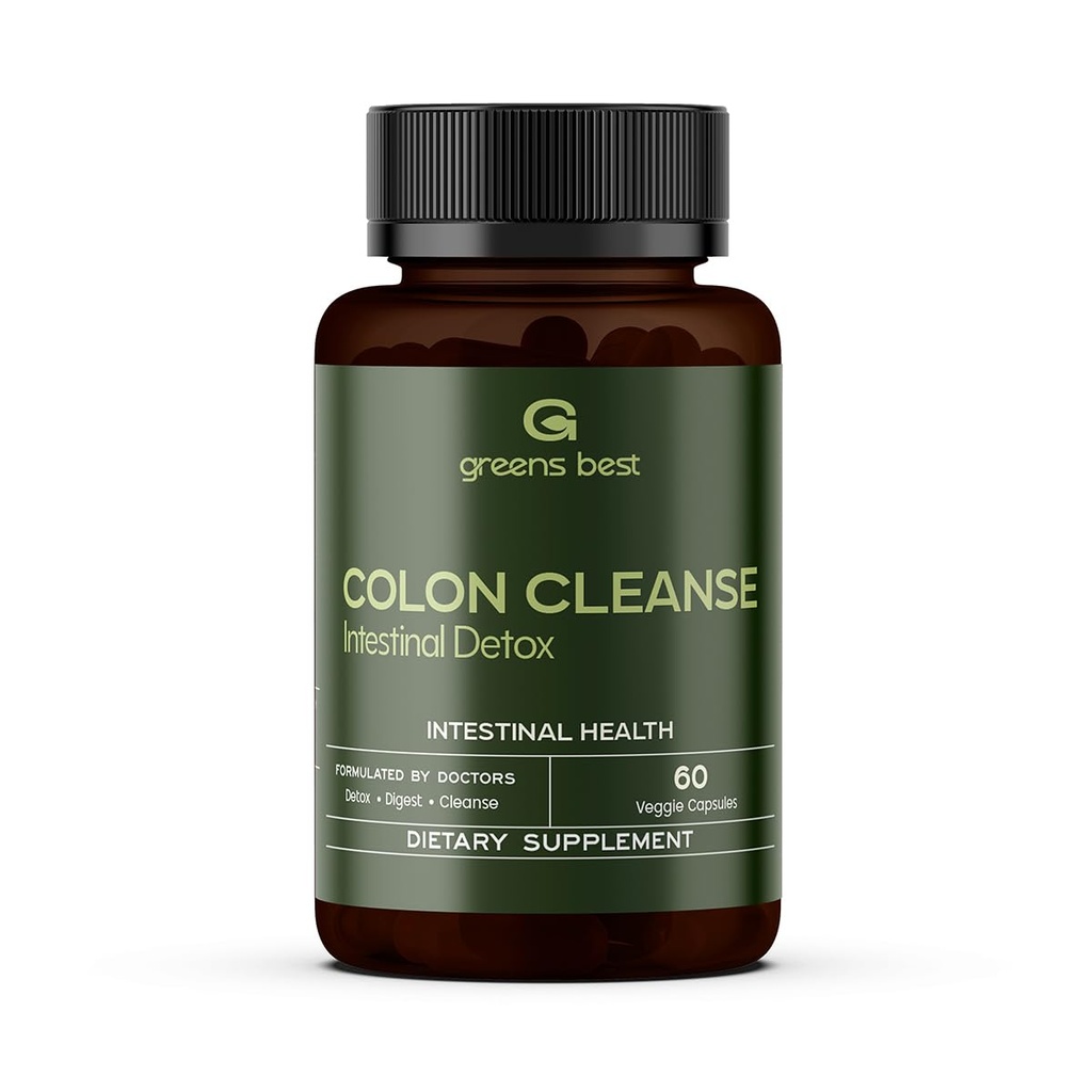 GREEN'S BEST Colon Cleanse Capsules – Support digestif avancé & Détox naturel – avec Probiotiques, Senna, Aloe Ferox & Fibre pour Gut Health & Regularity – 60 Capsules Veggie