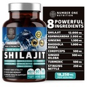 Pure Himalayan Shilajit pour les femmes et les hommes [Acide Fulvic à 50%] Mieux que la résine avec Ashwagandha, Ginseng, Turmeric, Gingko Biloba, Sting Nettle, Cordyceps pour soutenir l'énergie et l'immunité, 60Caps
