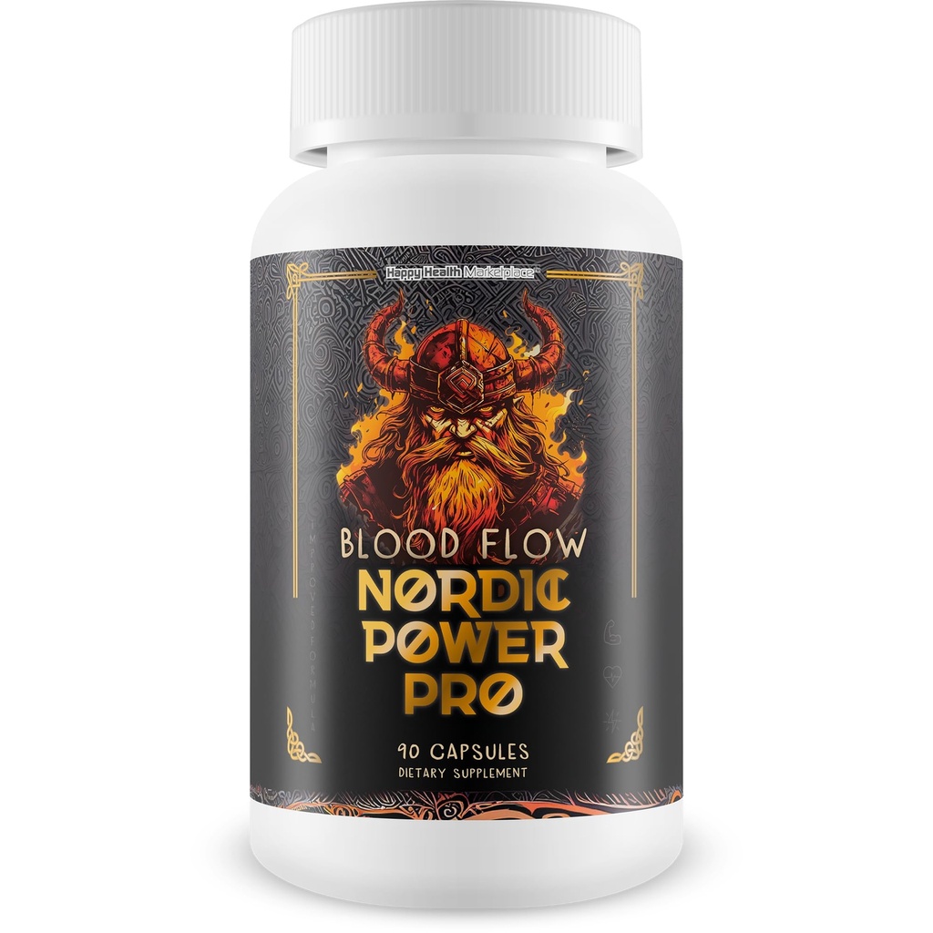 Blood Flow Nordic Power Pro - Our Best Blood Circulation Supplements for Men - Increase Blood Flow Care - Better Blood Flow Nordic Power Male Pills - Male Nordic Power Supplement for Max Blood Flow