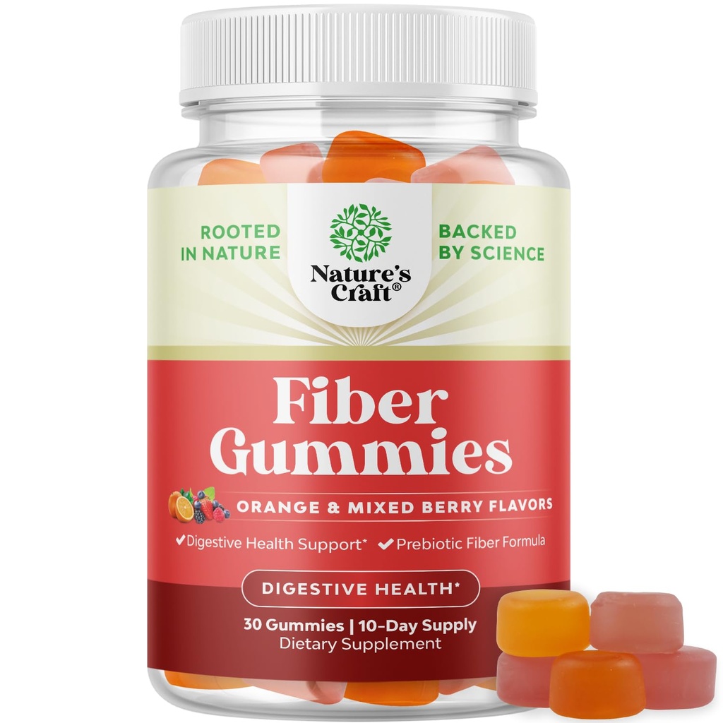 Smakelijke Prebiotic Fiber Gummies voor volwassenen - High Fiber Supplement Gummies Vitaminen voor volwassenen met Prebiotic Oplosbare Chicory Root voor Immuniteit en Digestieve Ondersteuning - Niet GGO Vegan Halal 30 Tellen