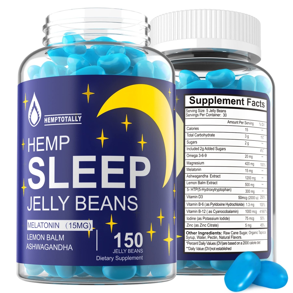 Melatonin 3mg 15mg for The Whole Family with Ashwagandha, 5-HTP, Lemon Balm, Magnesium, B12, B6 Chewable & Low Sugar - for Healthy Rest Cycle, Deep Zzzs, Positive Mood & Brain Health, 150 Counts