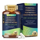 Totaria 5-in-1 60 Miljard CFU Probiotic Prebiotic & Postbiotic for Women & Men, w/Digestieve enzymen, Slippery Elm, Daily Complete Gut Health, Digestief & Immuun Support, 4 maand levering, Veganistisch
