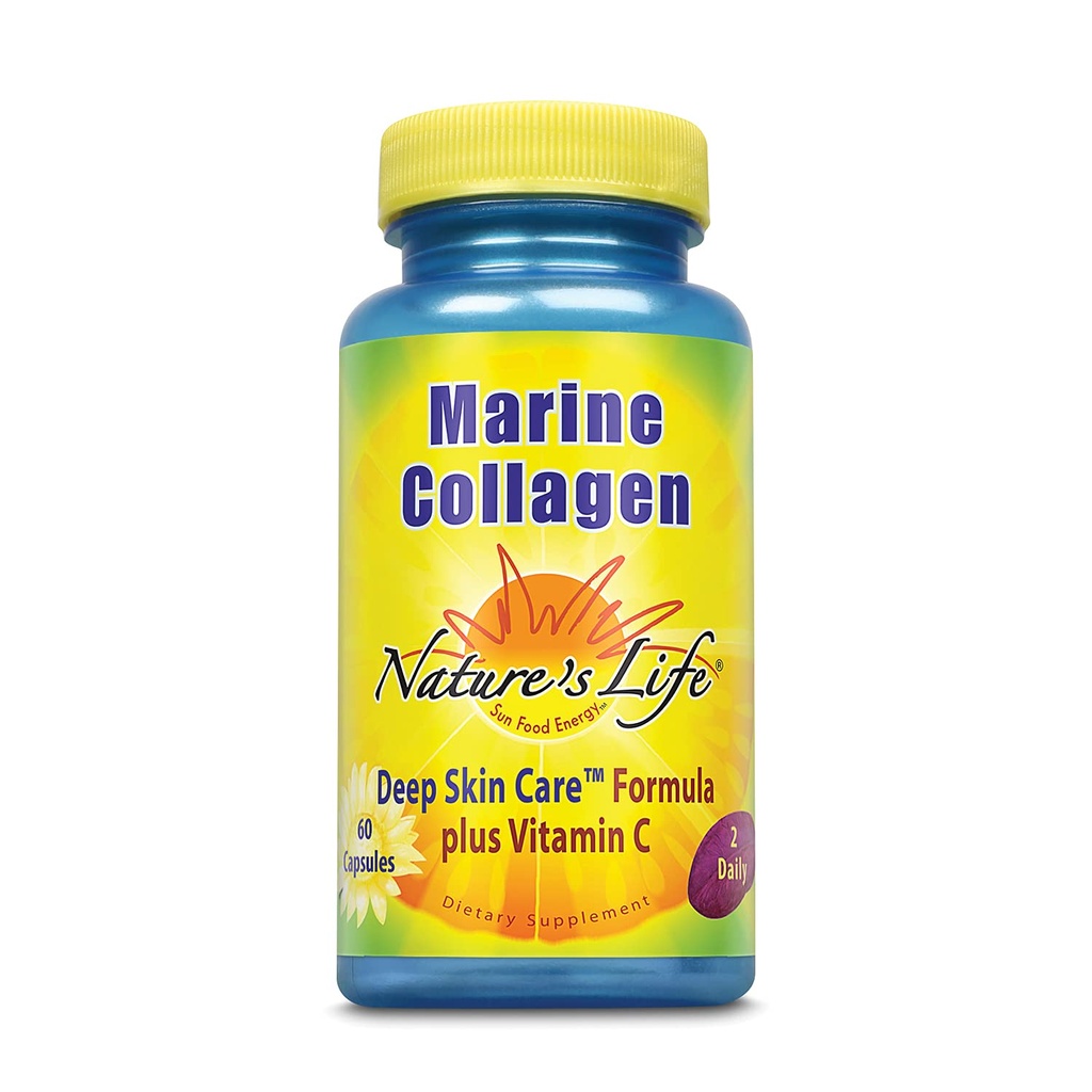 Nature's Life Marine Collageen Deep Skin Care Formula Plus Vitamine C van Deep Cold-Water Fish 30 porties, 60 capsules
