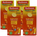 Redoxon vitamine C + zinc, comprimés effervescents de vitamine C et de zinc, aide à soutenir votre système immunitaire, saveur orange, 20 comprimés effervescents, 2.82 Oz Box, (paquet de 4)