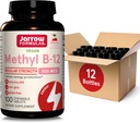 Jarrow Formules Regular Strength Methyl B-12 500mcg, Dieetsupplement voor Cellular Energy Production and Brain Health Support, 100 Cherry-Flavored Kauwtabletten, 100 Day Supply, Pack van 12