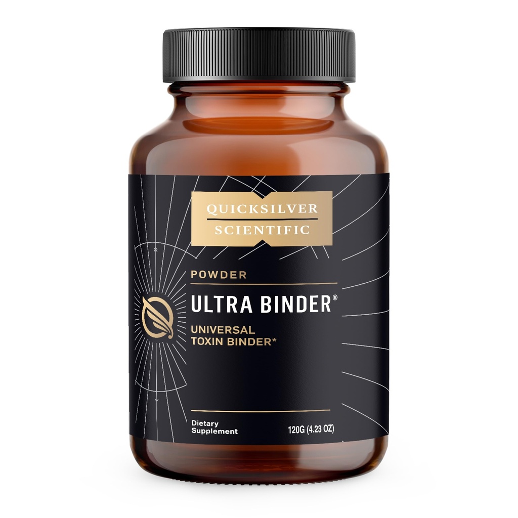 Quicksilver Scientific Ultra Binder Powder - Binder multi-toxines avec poudre d'argile de bentonite, détox de zéolite et charbon de bois - Supplément pour le soutien Gut et le processus d'élimination des toxines du corps (120g)
