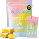 Hydracy Electrolyte Powder Packets - Low Sodium Sugar Free Hydration Drink Mix - 6 Electrolytes + 80 Trace Minerals French Grey Sea Salt - Zero Sugar Zero Calorie - Keto Vegan Non-GMO, 10 Count