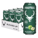 Bucked Up Lightly Carbonated Protein Soda | 25g Whey Isolate - Zero Sugar, Low Calorie, Caffeine Free, Clean Drink | Sparkling Protein Soda - 12 Pack, 16 oz Cans (Green Apple)