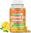 Vitamine B2 Gummies Riboflavine 400 mg Supplement voor mannen en vrouwen - Pure Magnesium, Ashwagandha, CoQ10, Omega 3, Vitamine B12 - Migraine Relief & Energy, Nervery System Support - Sugar Free, 60 Tel.