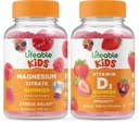 Levensvatbare Magnesium Kids + Vitamine D Kids, Gummies Bundle - Grote Proeverij, Vitamine Supplement, Glutenvrij, GGO-vrij, Kauwgom