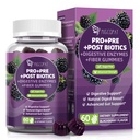 Migcopat Pre Post Probiotica Gummies, Probiotic Prebiotic Postbiotic Dispensive Enzymes with Fiber, 120 miljard CFU Probiotica Complete Gut Support, Sugar Free, Vegan, BlackBerry Flavor, 60 Ct